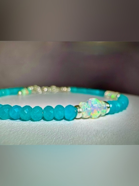 Patches and Pearls Jewelry Jewelry - Sea Blue Amazonite Ethiopian Opal in Sterling Silver
